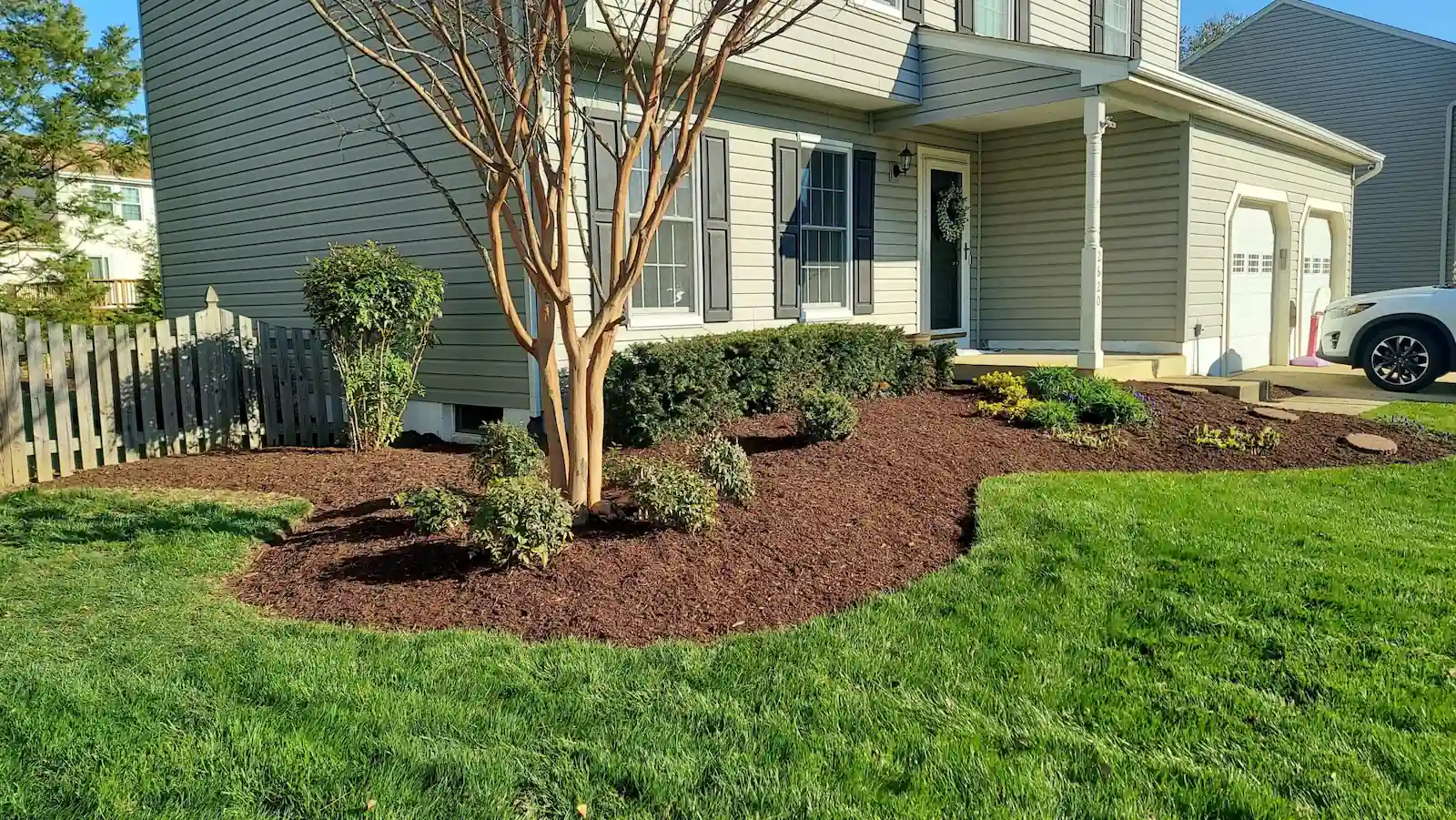 Maintained landscaping after a cleanup visit
